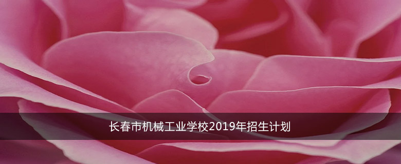 长春市机械工业学校2019年招生计划